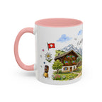 Lauterbrunnen Illustrated Travel Mug | Switzerland Souvenir Accent Coffee Mug | 11oz 15oz Ceramic Cup
