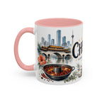 Chengdu Coffee Mug | China Travel Souvenir | Vintage Illustrated City Gift | 11 oz 15 oz Accent Mug