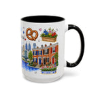 Philadelphia Illustrated Travel Mug | City Souvenir Accent Coffee Mug | 11oz 15oz Ceramic Cup