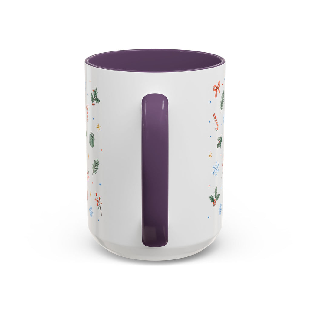 Christmas Candle Mug | Holly Wreath Watercolor Holiday Gift | Accent Cup 11oz 15oz