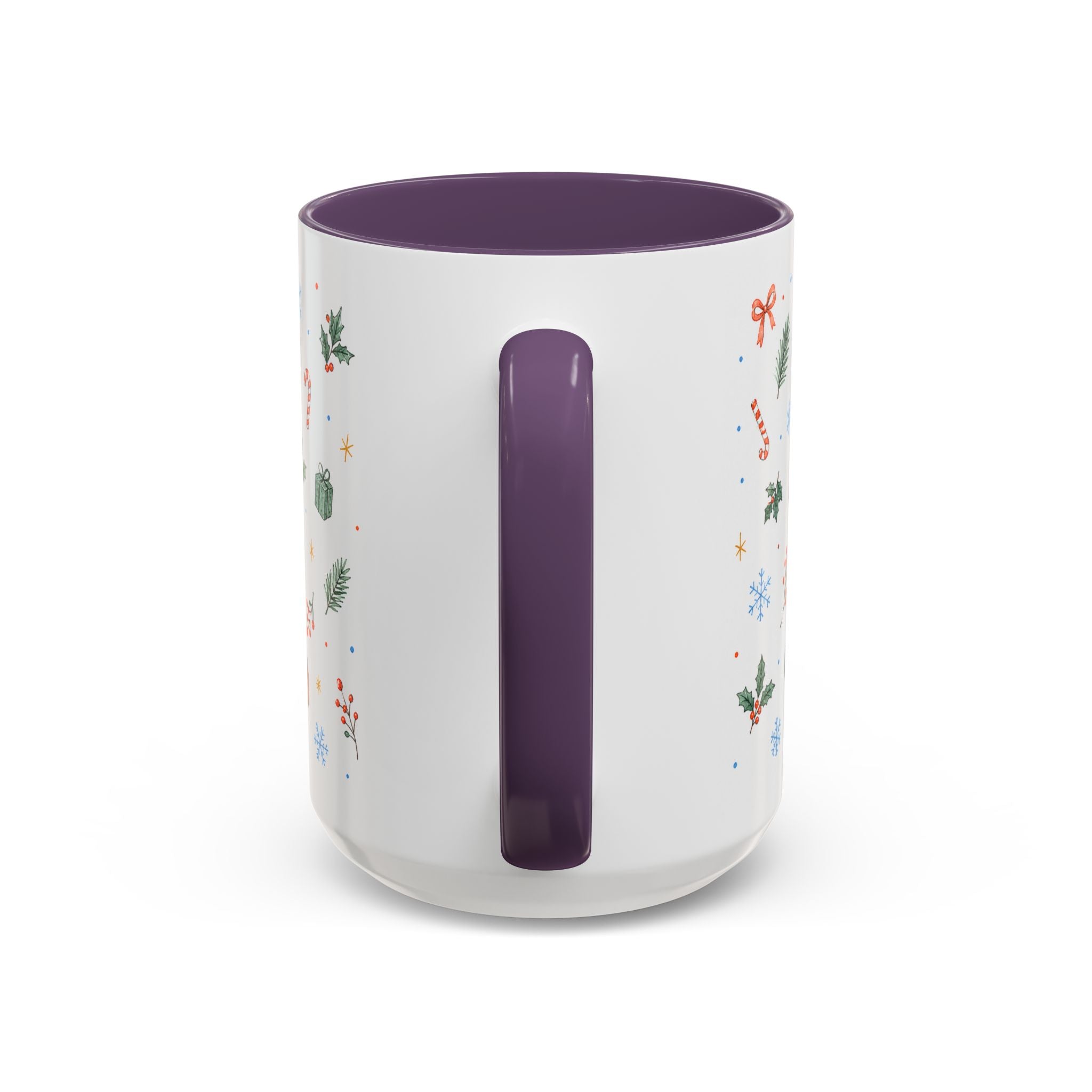 Christmas Candle Mug | Holly Wreath Watercolor Holiday Gift | Accent Cup 11oz 15oz