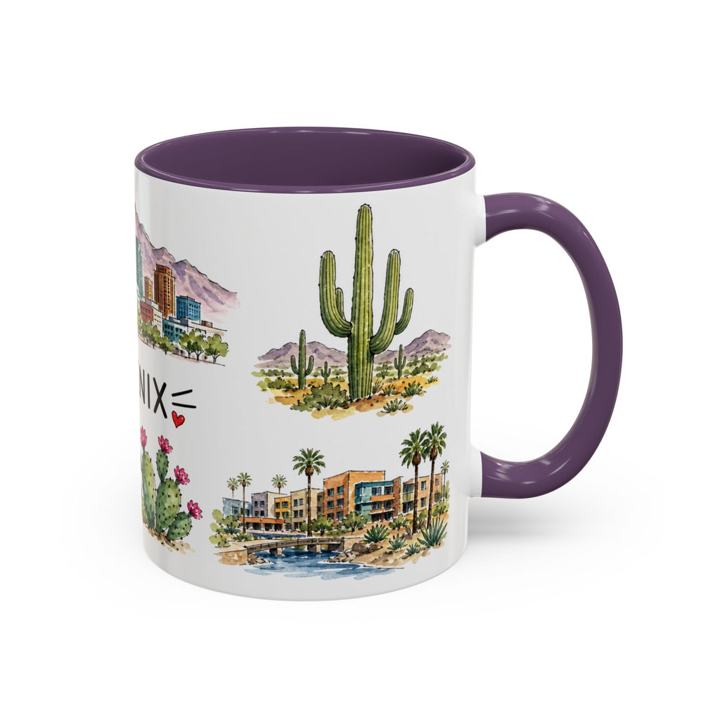 Phoenix Illustrated Travel Mug | City Souvenir Accent Coffee Mug | 11oz 15oz Ceramic Cup