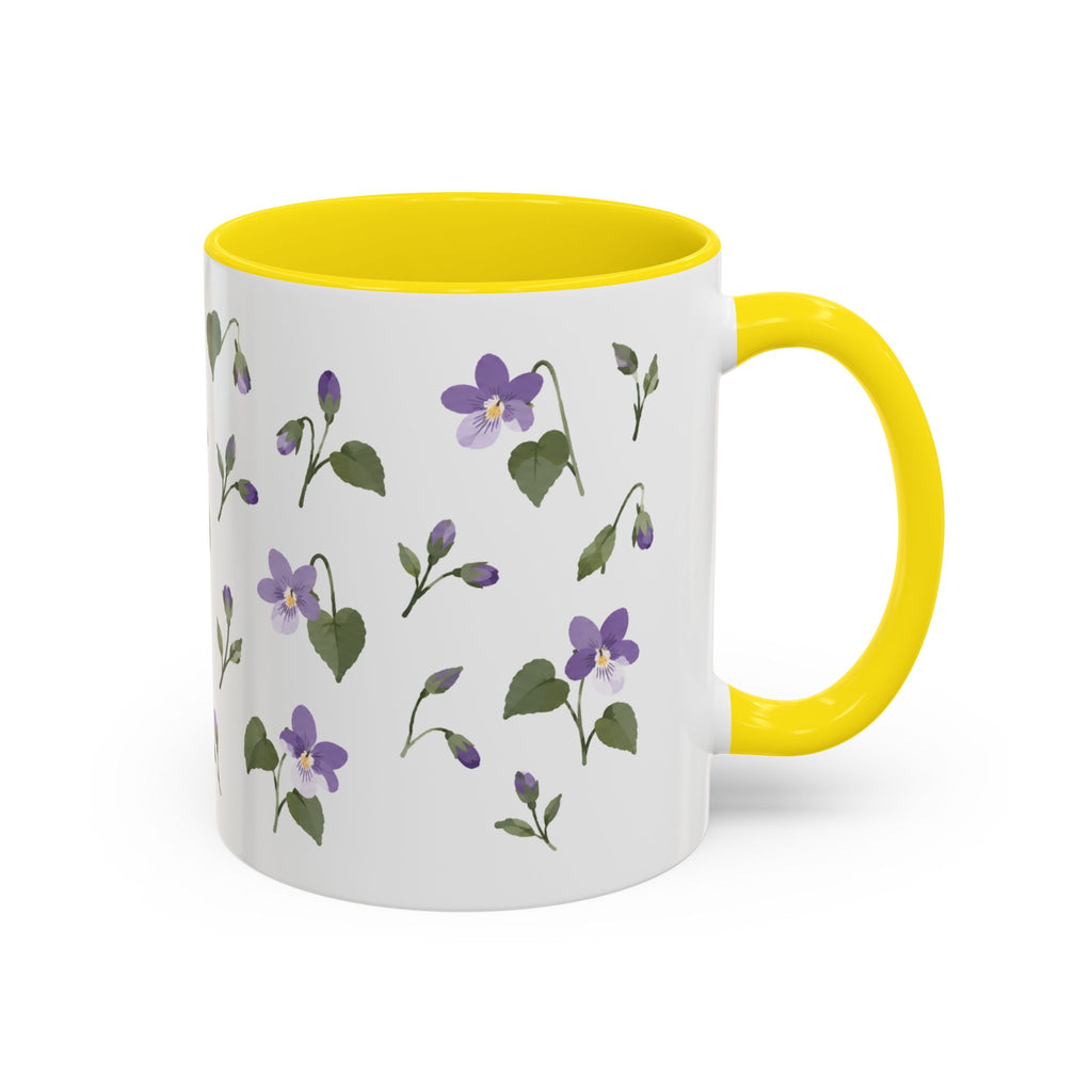 Wisconsin Wood Violet Mug, State Flower Floral Coffee Cup, 11oz Botanical Gift