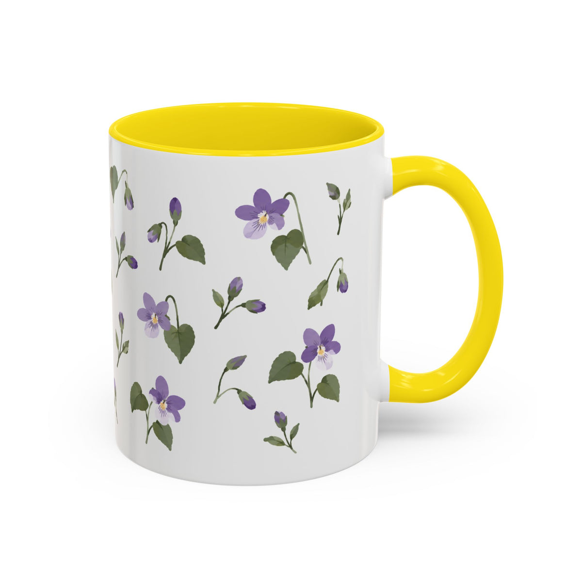 Wisconsin Wood Violet Mug, State Flower Floral Coffee Cup, 11oz Botanical Gift