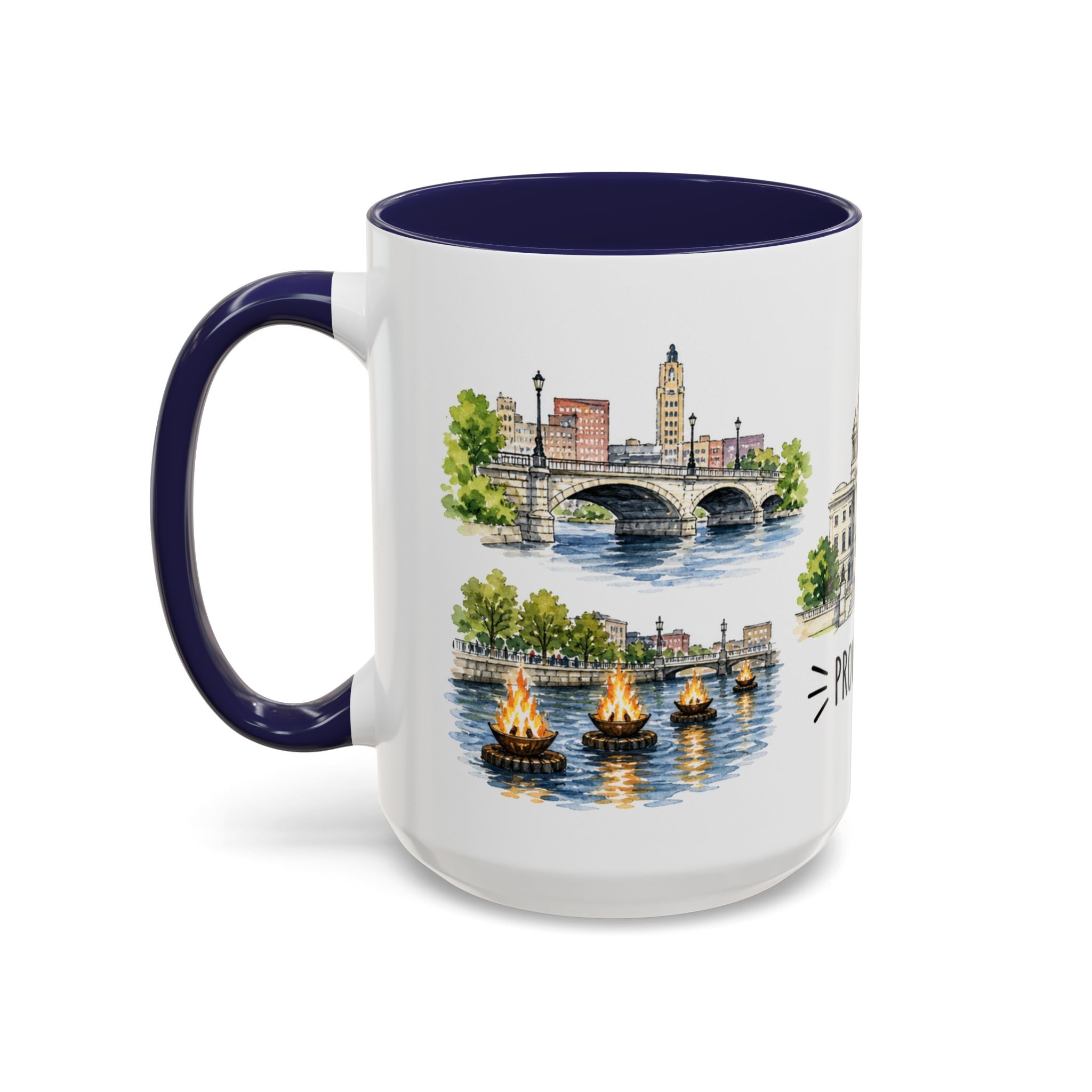 Providence Illustrated Travel Mug | City Souvenir Accent Coffee Mug | 11oz 15oz Ceramic Cup