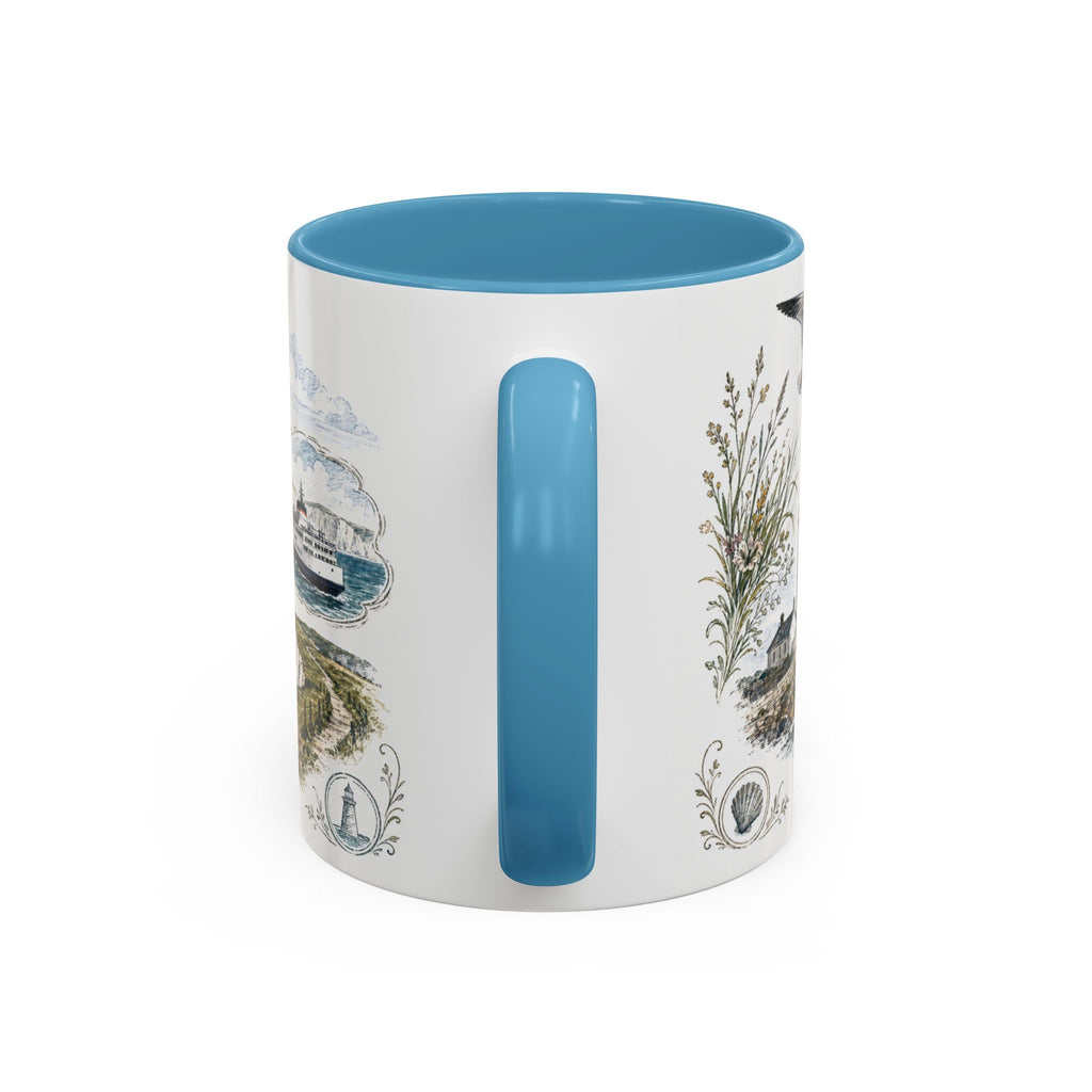White Cliffs of Dover Mug, England Travel Souvenir, Bucket List Gift, Accent Ceramic Coffee Mug 11oz 15oz