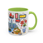 Hong Kong Illustrated Travel Mug | City Souvenir Accent Coffee Mug | 11oz 15oz Ceramic Cup