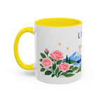 Libra Zodiac Coffee Mug | Scales and Rose Design | Astrology Birthday Gift | 11 oz 15 oz Ceramic Accent Mug