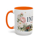 Indiana State Mug | Moving Away, Long Distance Friendship Gift | Botanical Map Accent Cup