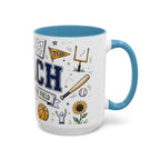 Coach Best Dad On The Field Coffee Mug | Father's Day Gift for Dad | Accent Color Ceramic 11oz 15oz