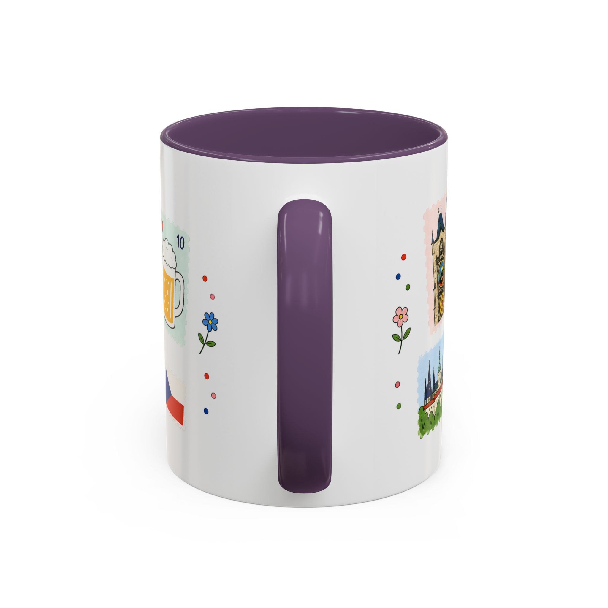 Prague Coffee Mug | Postage Stamp Collage Mug | Travel Souvenir Accent Cup 11oz 15oz