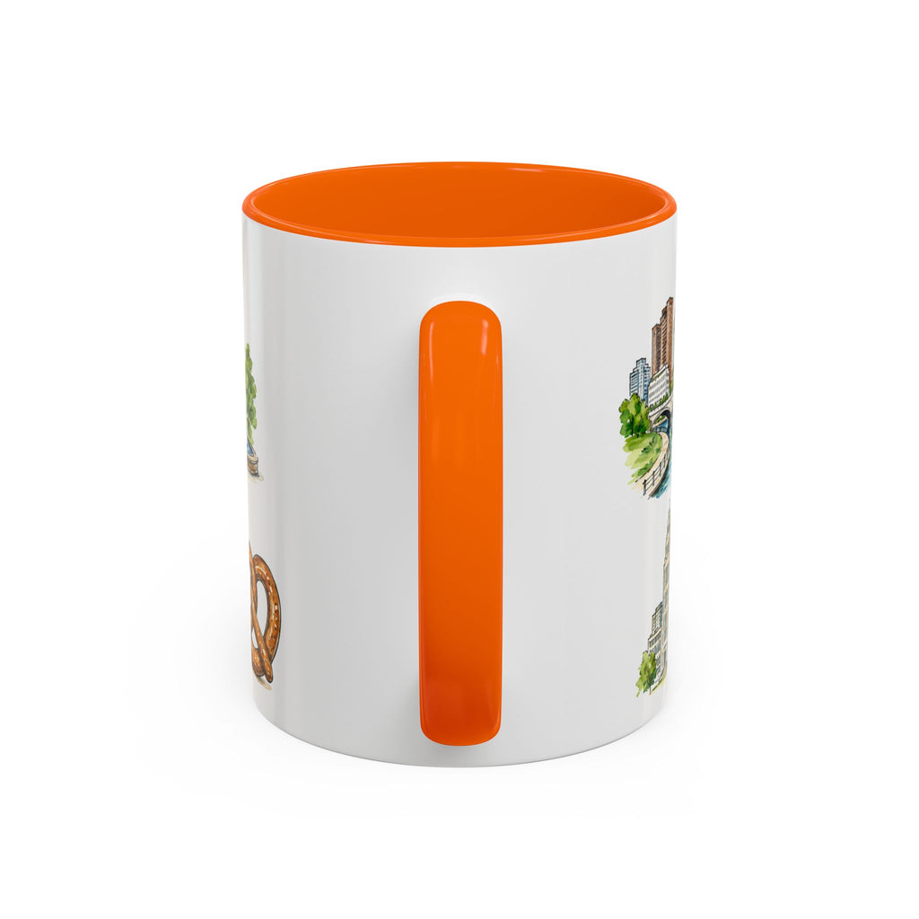 Columbus Illustrated Travel Mug | City Souvenir Accent Coffee Mug | 11oz 15oz Ceramic Cup