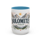 Dolomites Coffee Mug | Travel Destination Souvenir Gift | Accent Color Ceramic 11oz 15oz