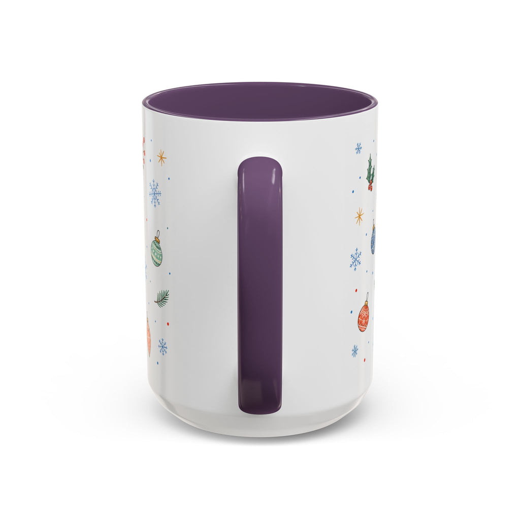 Christmas Ornament Mug | Snowflake Watercolor Holiday Gift | Accent Cup 11oz 15oz