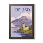 Ireland Castle Ireland Framed Poster | Vintage Travel Wall Art | Black Walnut White Frame | 16x24 20x30