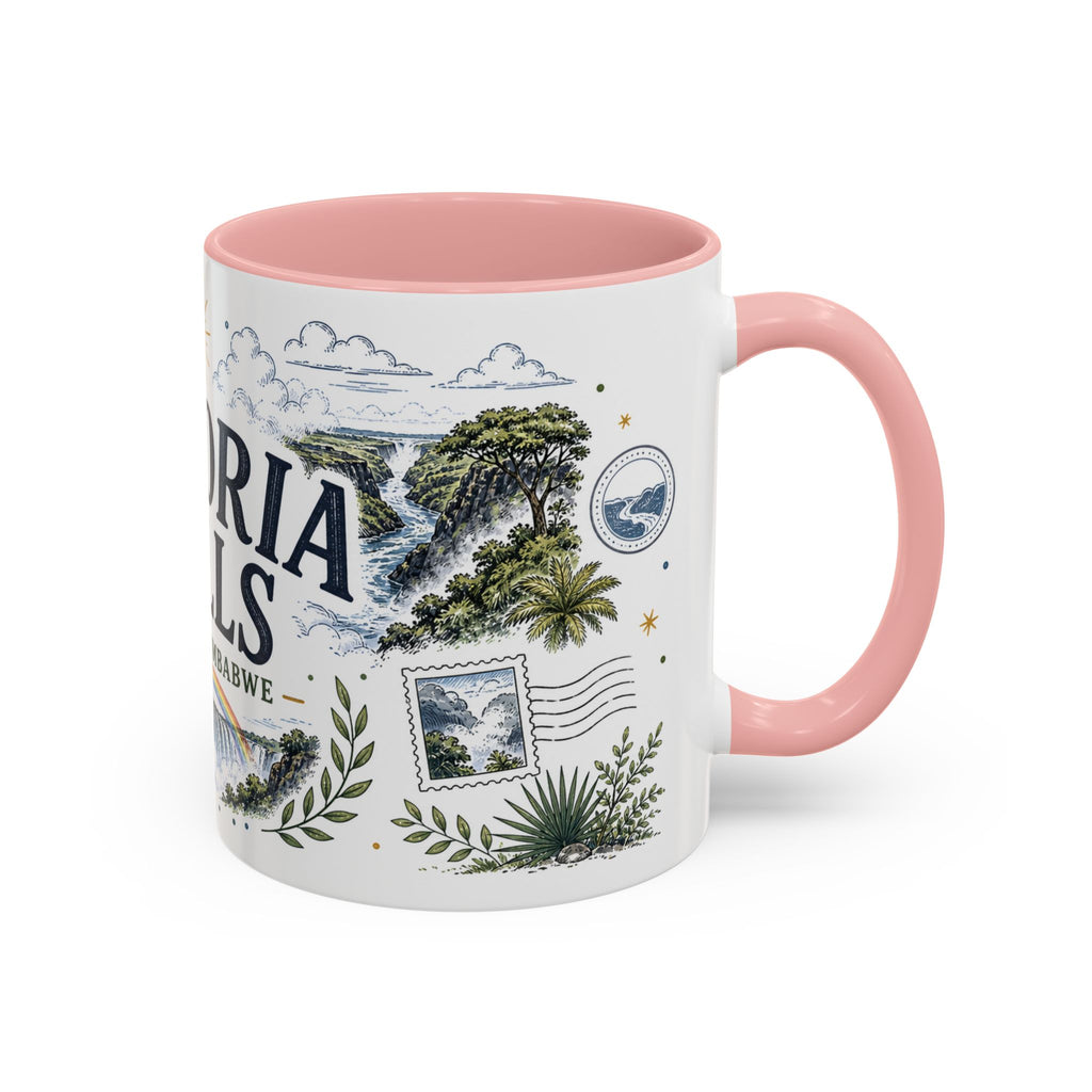 Victoria Falls Coffee Mug | Travel Destination Souvenir Gift | Accent Color Ceramic 11oz 15oz