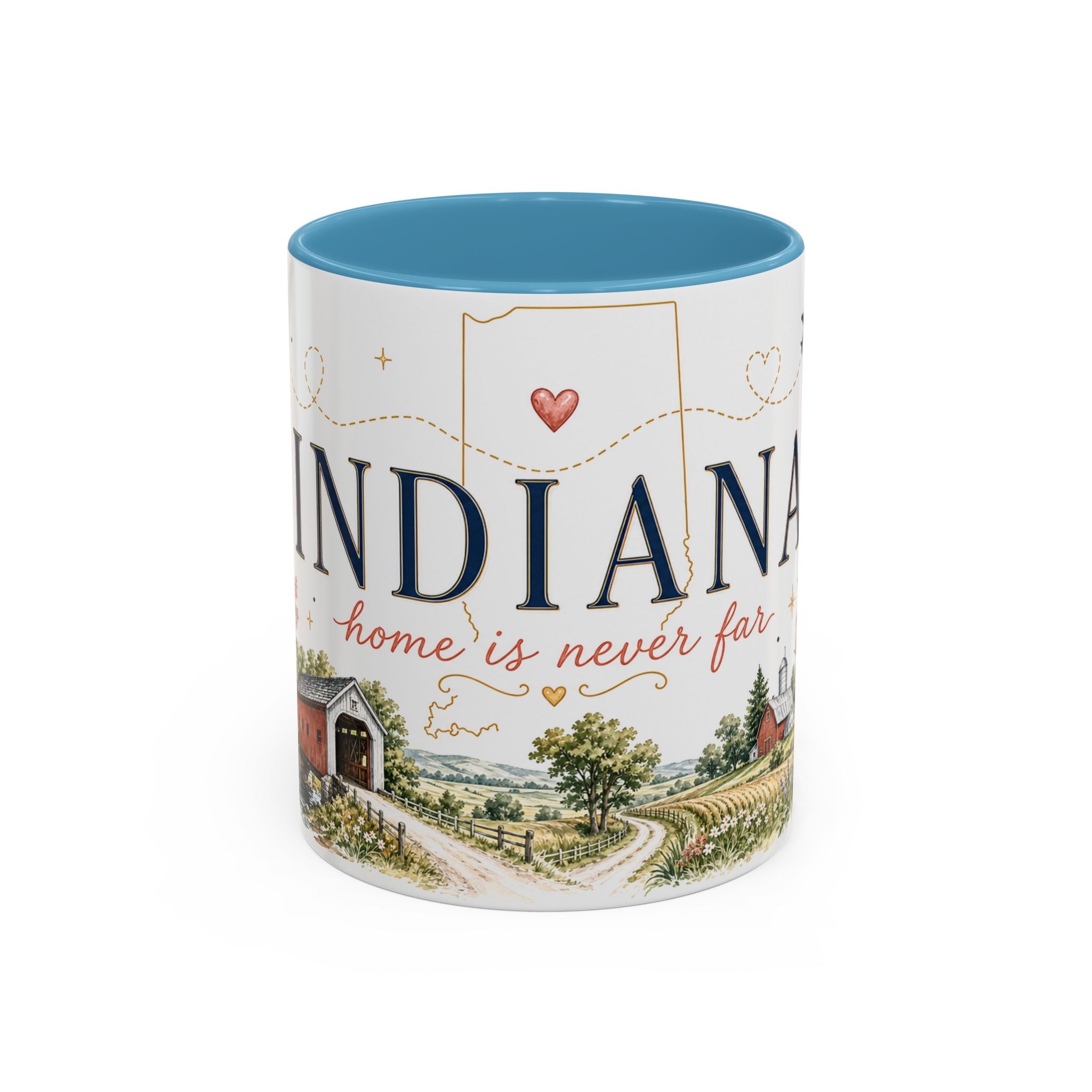 Indiana State Mug | Moving Away, Long Distance Friendship Gift | Botanical Map Accent Cup
