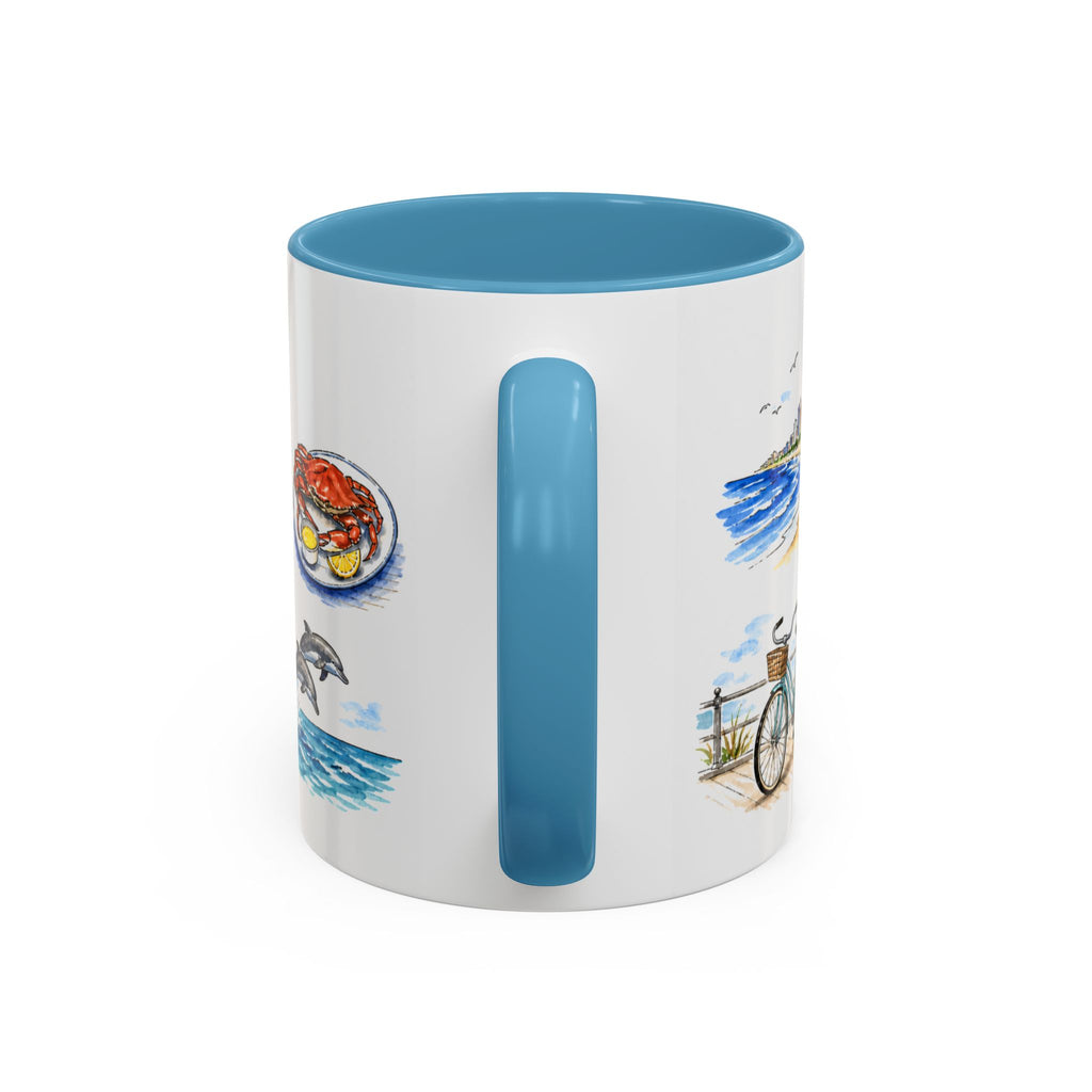Virginia Beach Illustrated Travel Mug | City Souvenir Accent Coffee Mug | 11oz 15oz Ceramic Cup