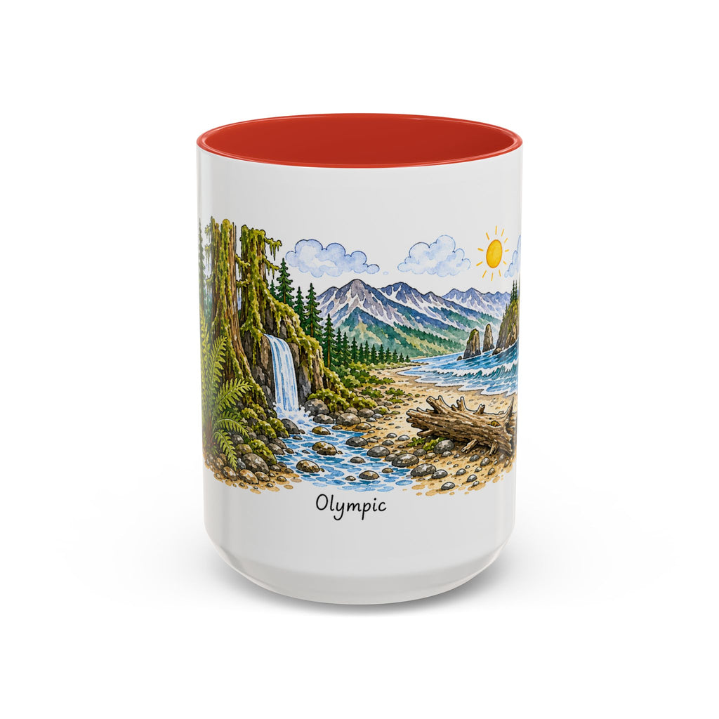 Olympic National Park Mug | US Travel Souvenir Accent Coffee Mug | 11oz 15oz Ceramic Cup