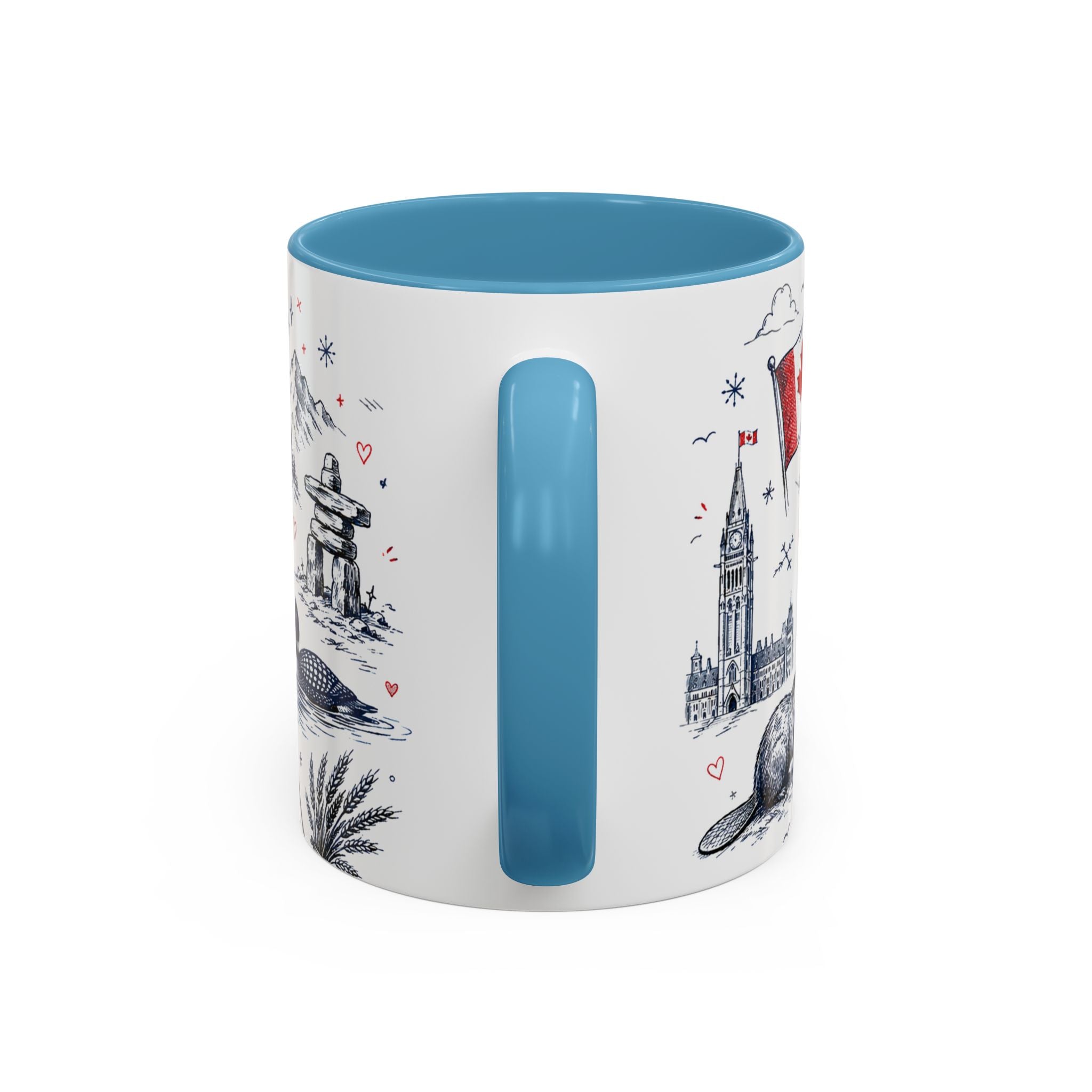 O Canada True North Coffee Mug | Canadian Pride Gift | Accent Color Ceramic 11oz 15oz