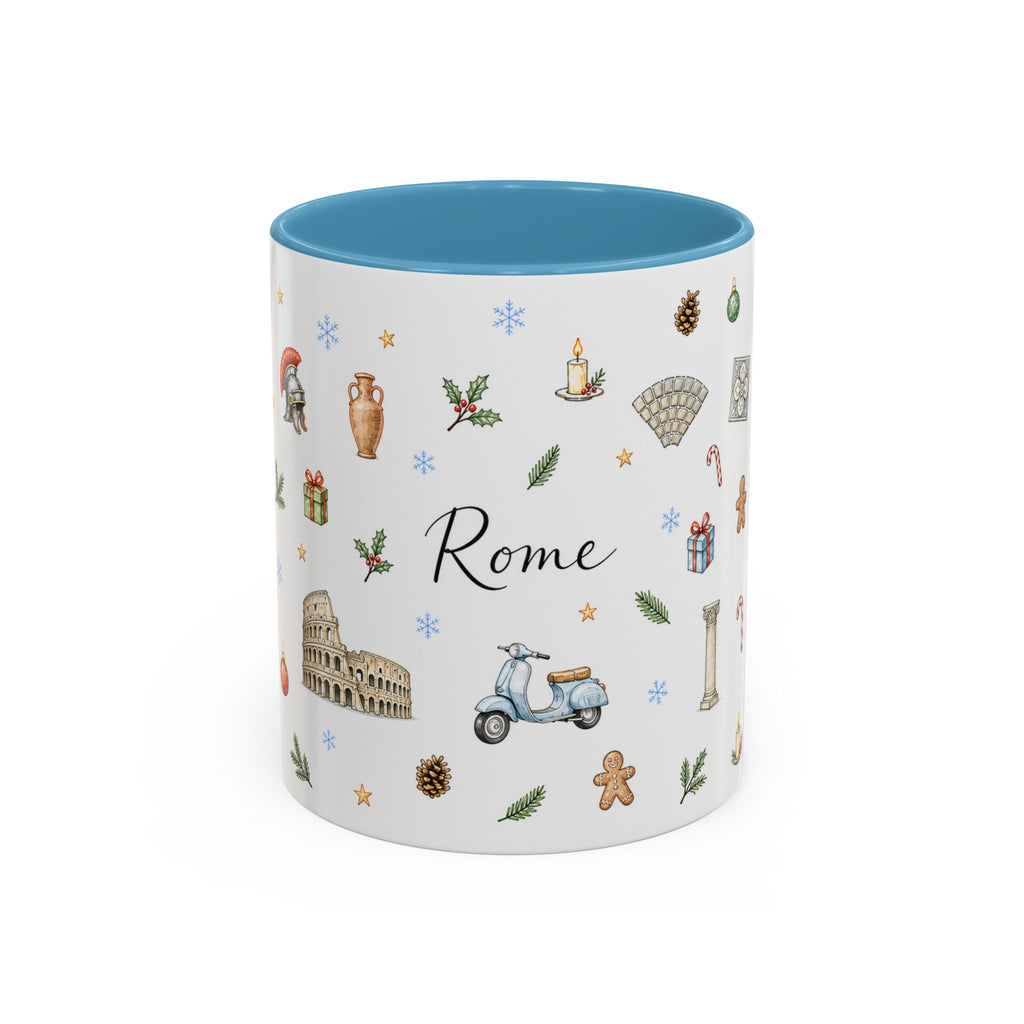 Rome Christmas Mug | Watercolor City Souvenir | Ceramic Coffee Cup
