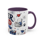 Super Dad My Hero Coffee Mug | Father's Day Gift for Dad | Accent Color Ceramic 11oz 15oz