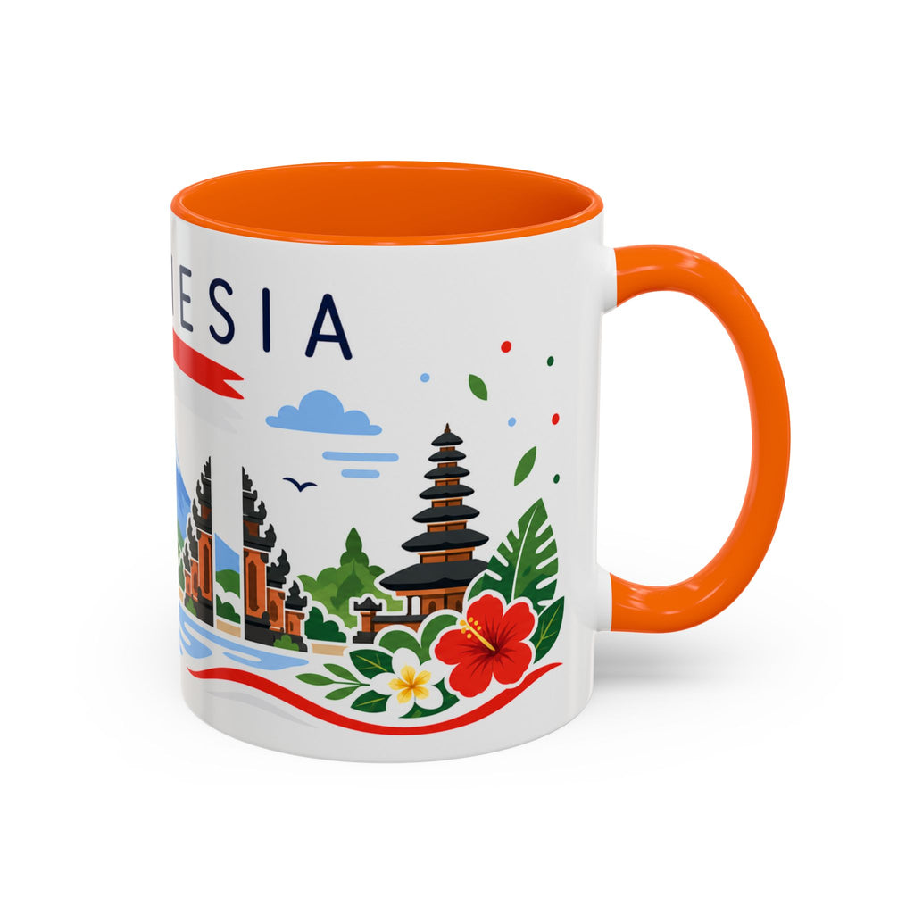 Indonesia Coffee Mug | Travel Souvenir Accent Mug | Country Gift Ceramic Cup 11oz 15oz
