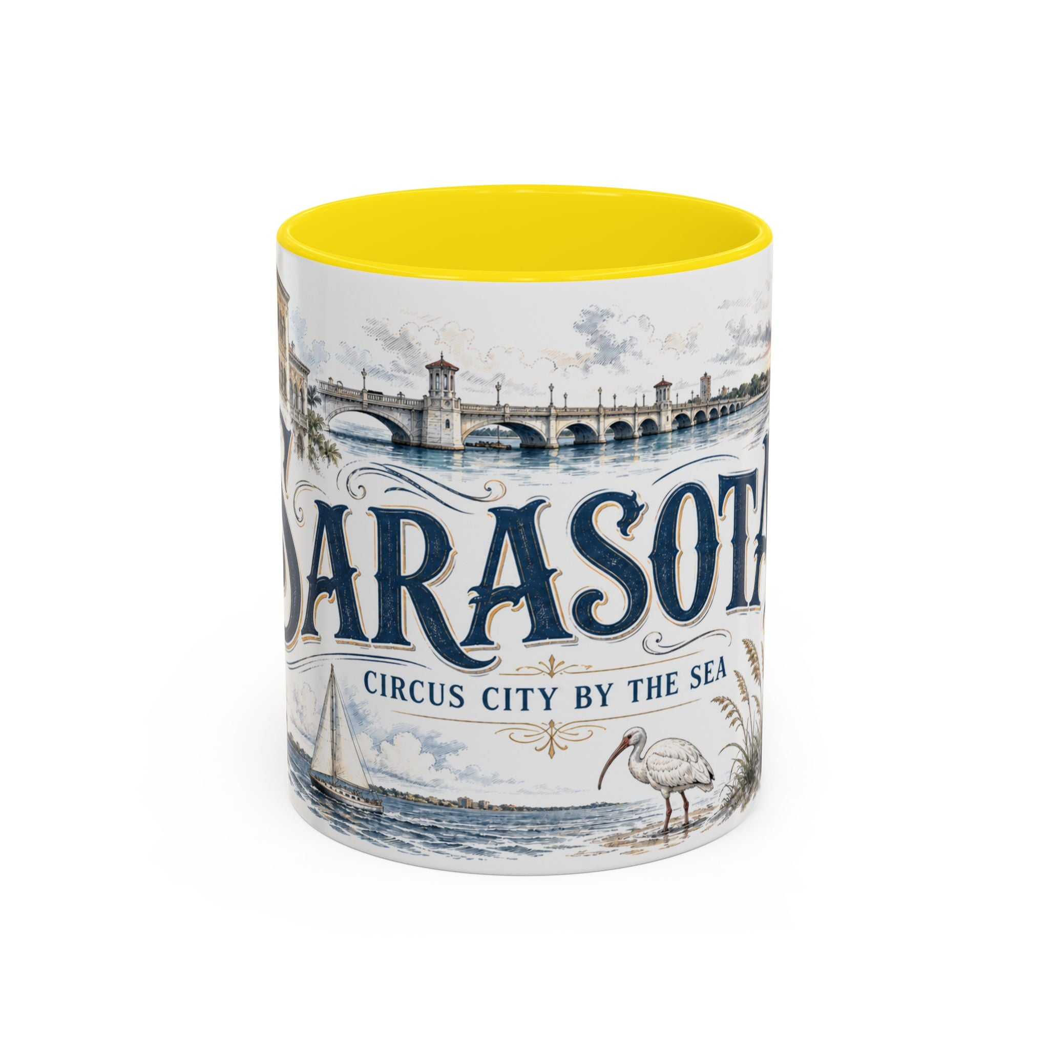 Sarasota Coffee Mug | United States Travel Souvenir | Vintage Illustrated City Gift | 11 oz 15 oz Accent Mug