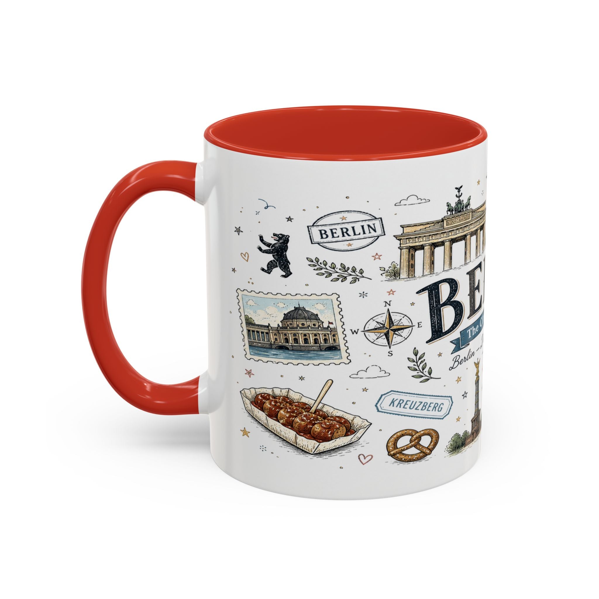 Berlin Coffee Mug | Germany Souvenir Travel Gift | Accent Color Ceramic 11oz 15oz