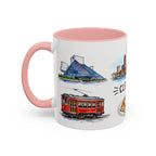 Cleveland Illustrated Travel Mug | City Souvenir Accent Coffee Mug | 11oz 15oz Ceramic Cup