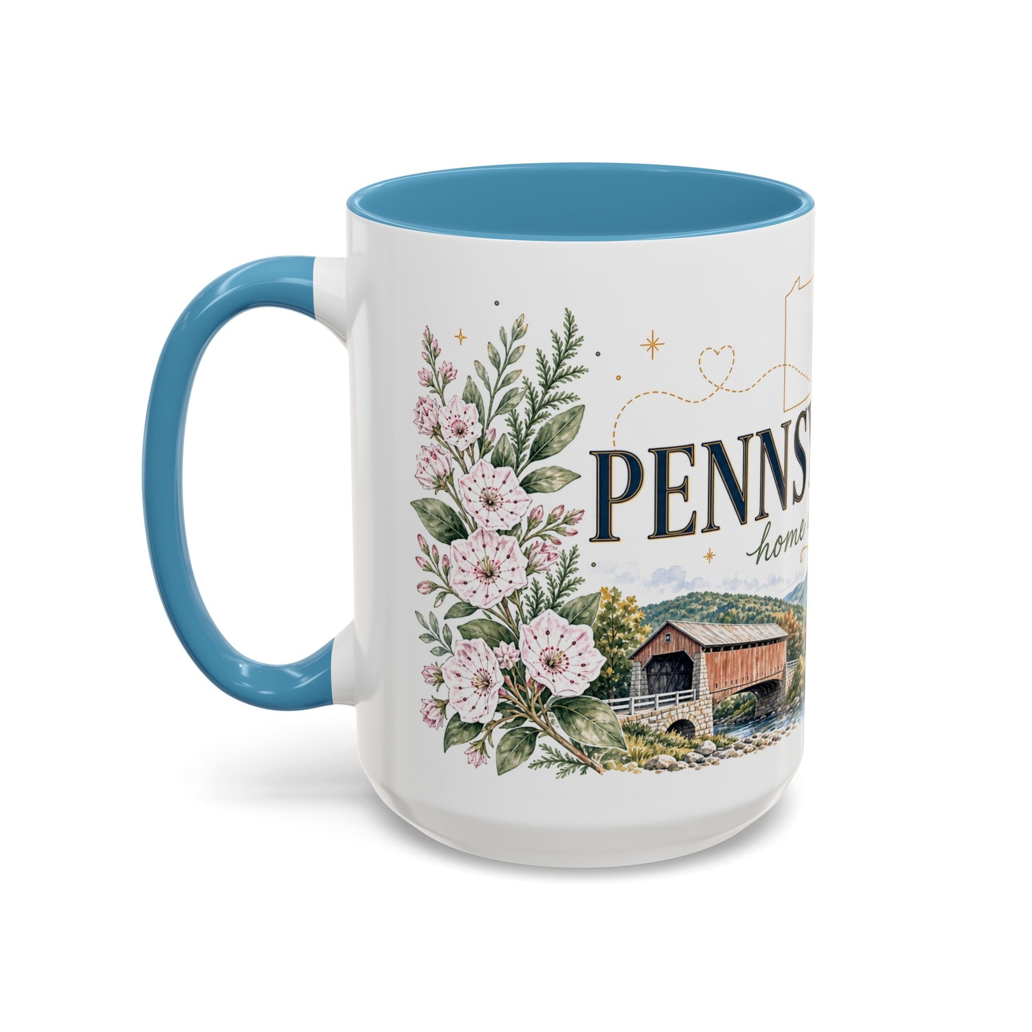 Pennsylvania Home State Mug | Moving Away Gift | Long Distance Friendship Coffee Cup | 11oz 15oz Accent Mug