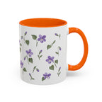 Rhode Island Violet Mug, State Flower Floral Coffee Cup, 11oz Botanical Gift