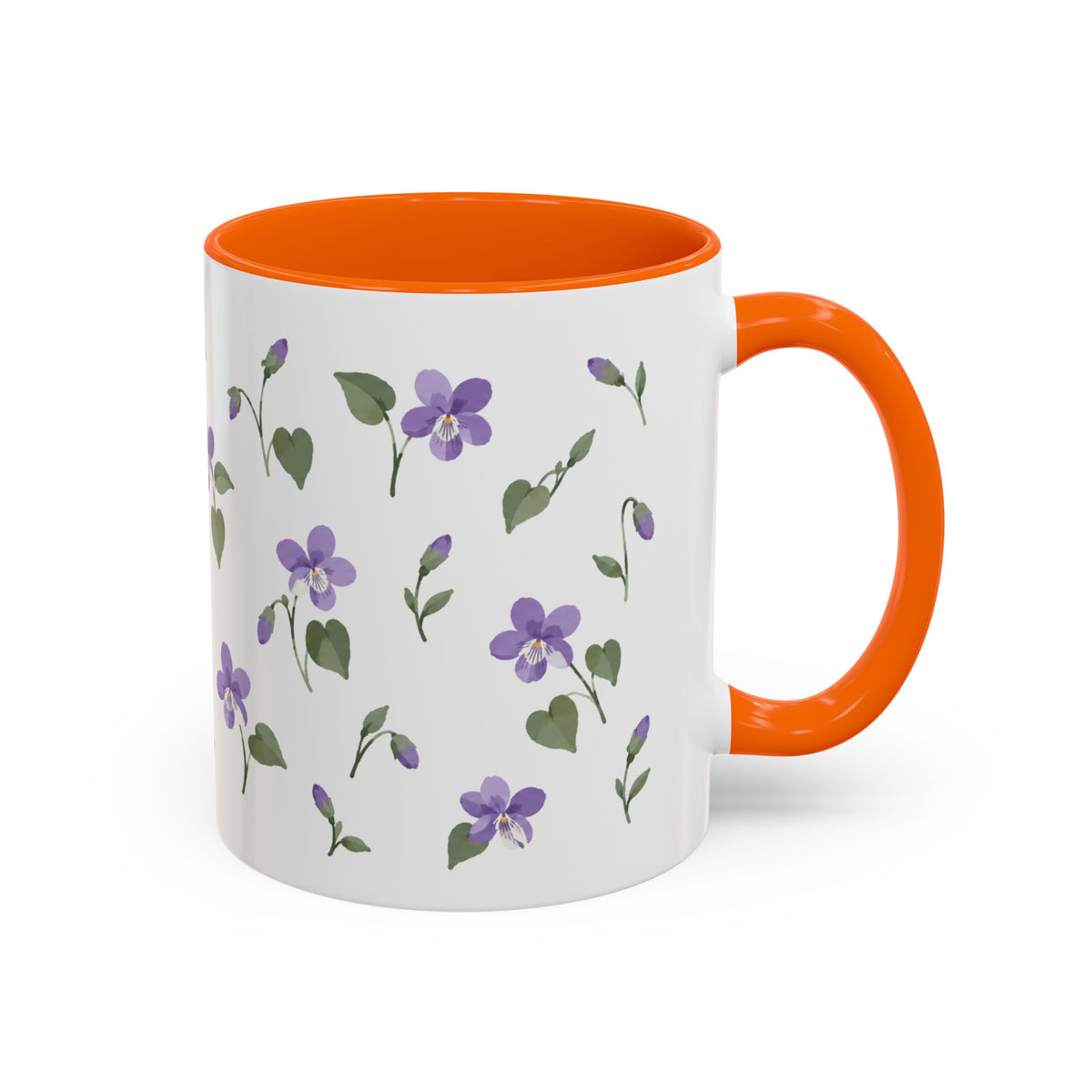 Rhode Island Violet Mug, State Flower Floral Coffee Cup, 11oz Botanical Gift