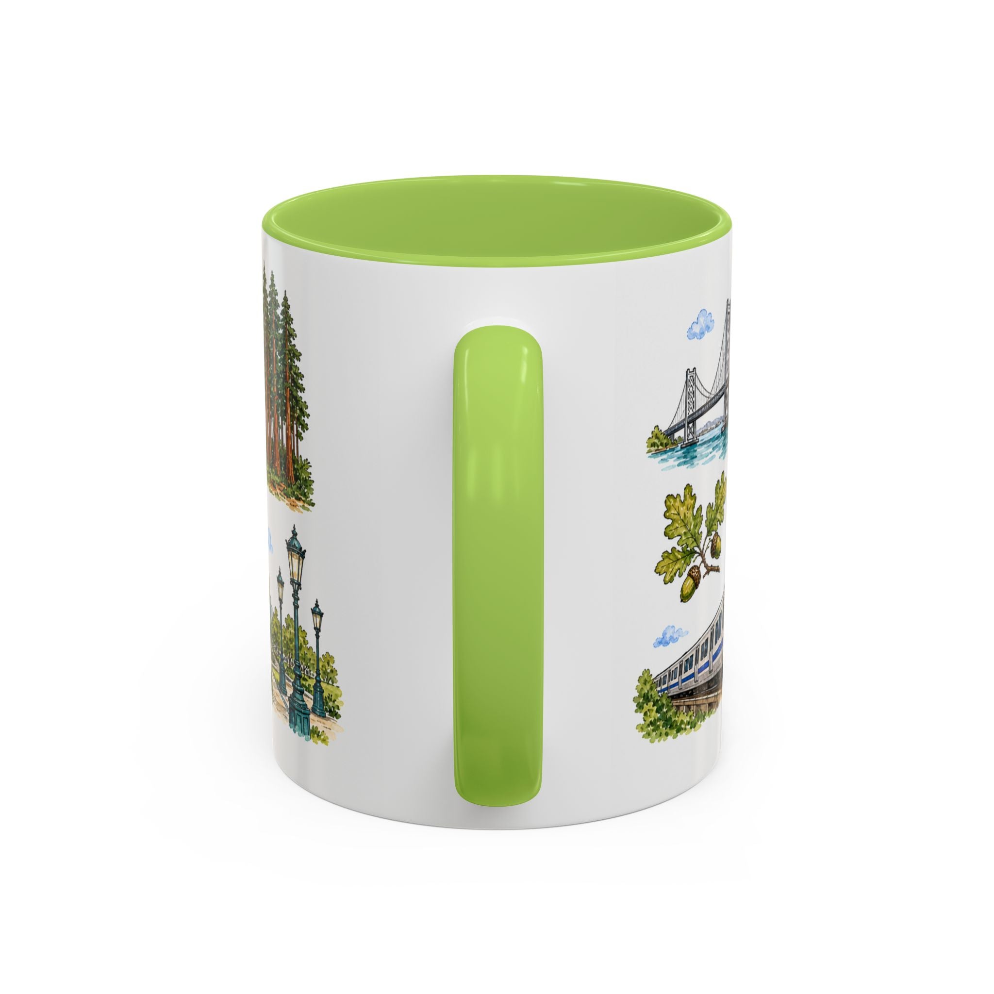 Oakland Illustrated Travel Mug | City Souvenir Accent Coffee Mug | 11oz 15oz Ceramic Cup