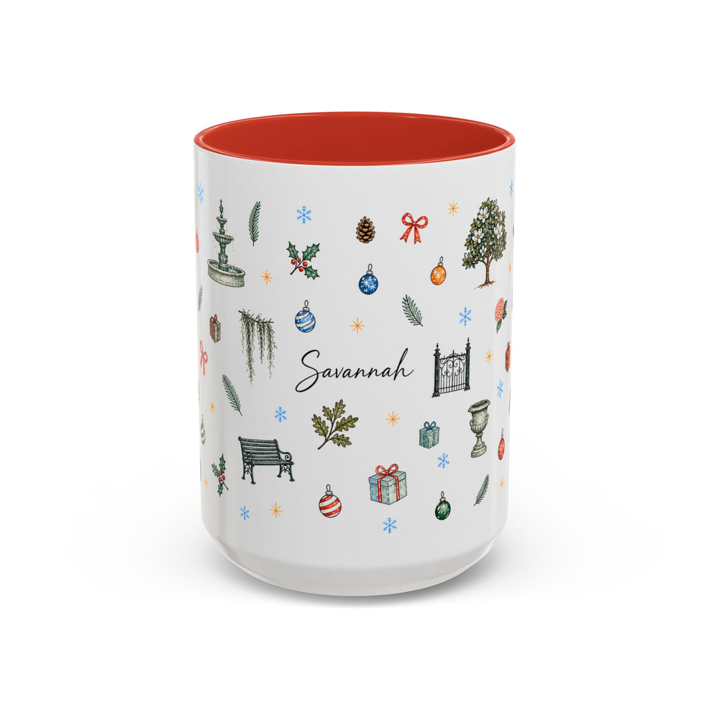Savannah Christmas Mug | Watercolor City Souvenir, Travel Memories Cup