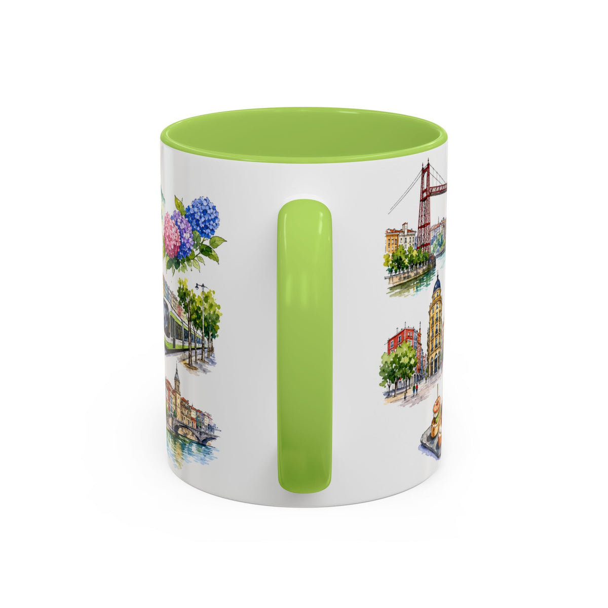 Bilbao Illustrated Travel Mug | City Souvenir Accent Coffee Mug | 11oz 15oz Ceramic Cup