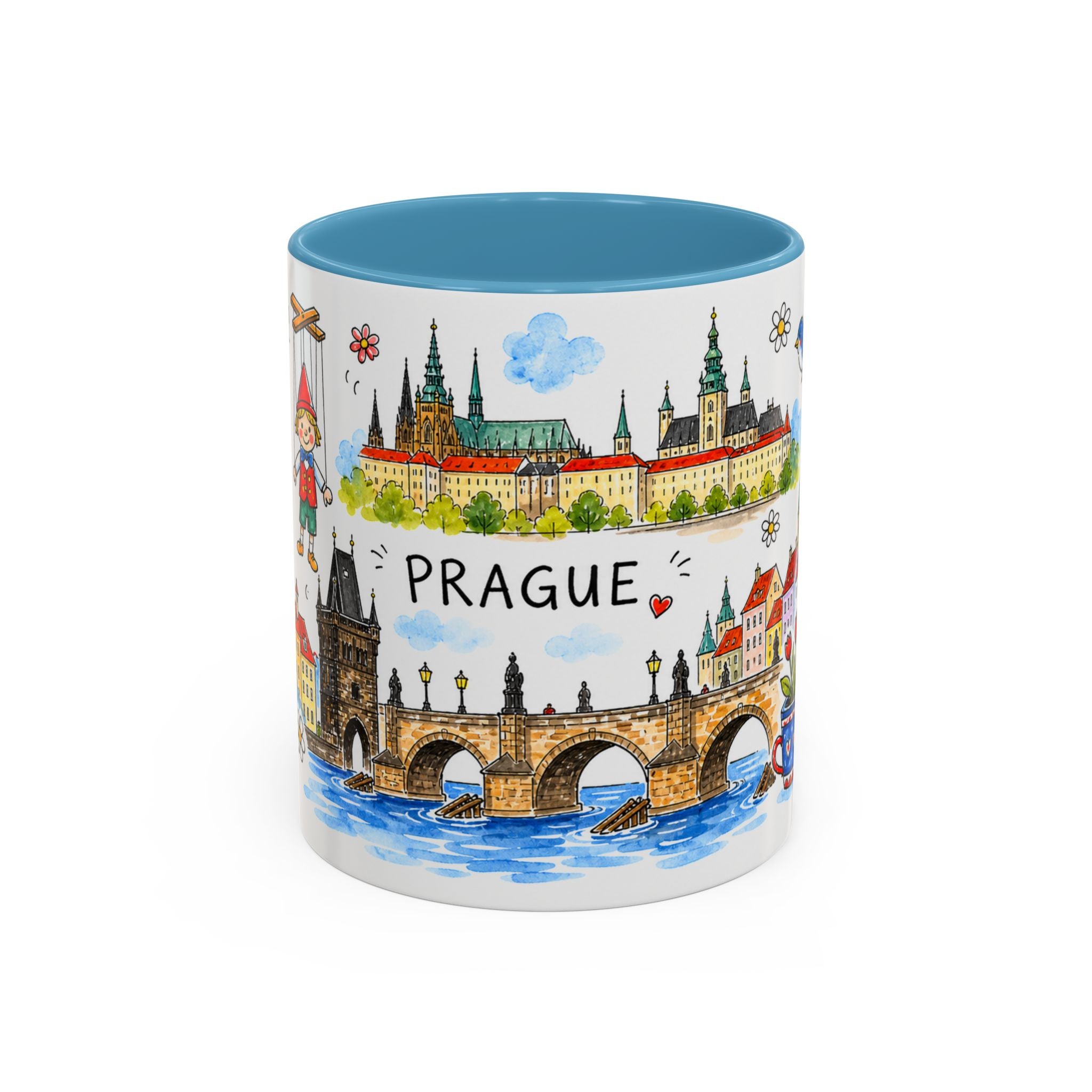 Prague Travel Mug | European City Souvenir Accent Coffee Mug | 11oz 15oz Ceramic Cup