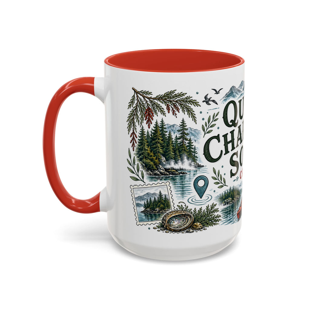 Queen Charlotte Sound Coffee Mug | Travel Destination Souvenir Gift | Accent Color Ceramic 11oz 15oz