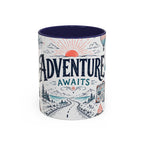 Adventure Awaits Coffee Mug | Class of 2026 Graduation Gift | Accent Color Ceramic 11oz 15oz