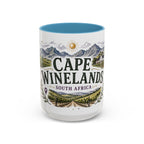 Cape Winelands Coffee Mug | Travel Destination Souvenir Gift | Accent Color Ceramic 11oz 15oz
