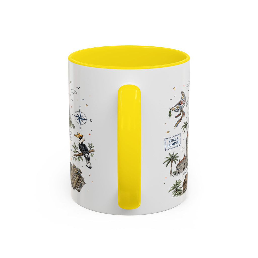 Kuala Lumpur Coffee Mug | Malaysia Souvenir Travel Gift | Accent Color Ceramic 11oz 15oz