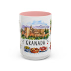 Granada Illustrated Travel Mug | City Souvenir Accent Coffee Mug | 11oz 15oz Ceramic Cup