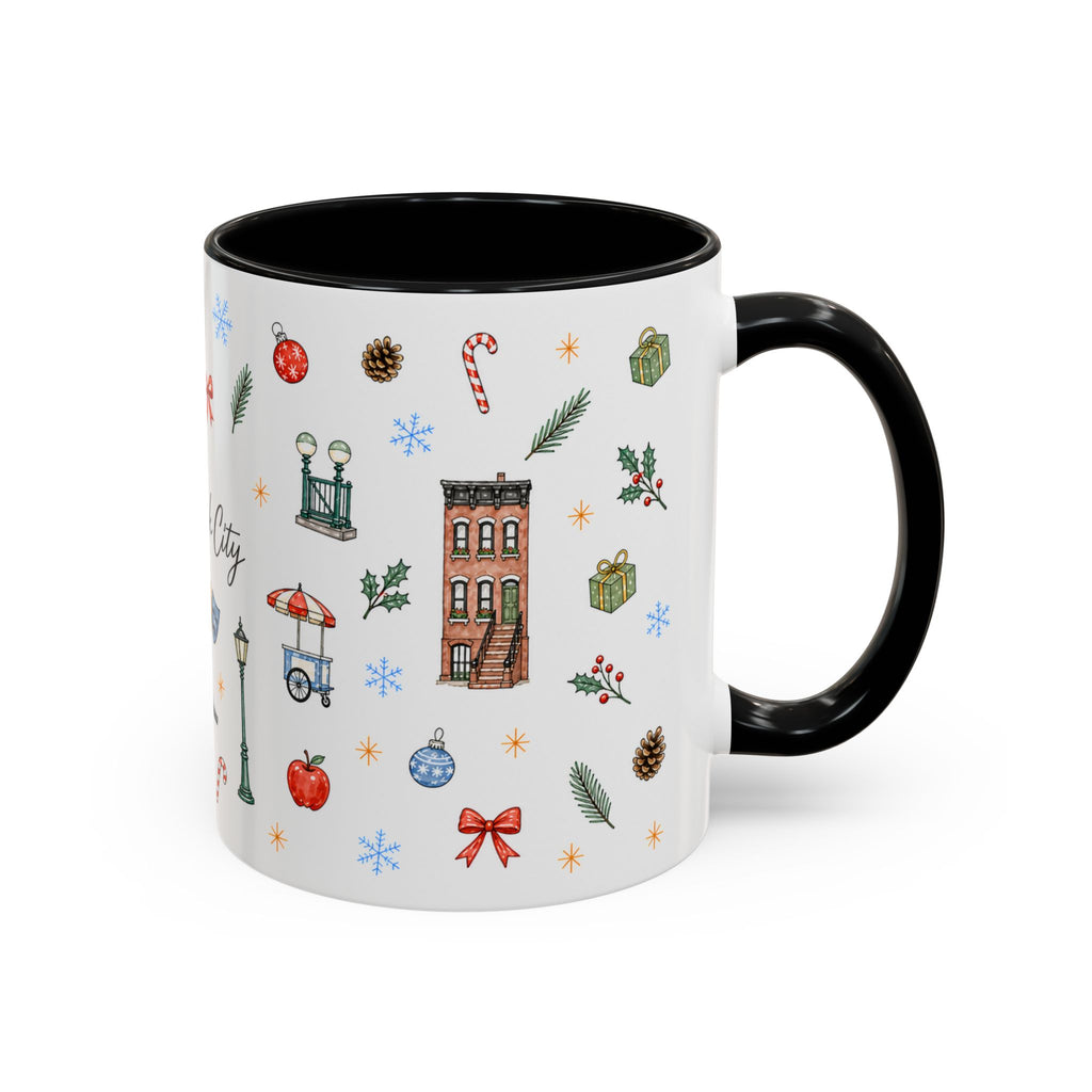 New York City Christmas Mug | Watercolor City Souvenir | Ceramic Coffee Cup