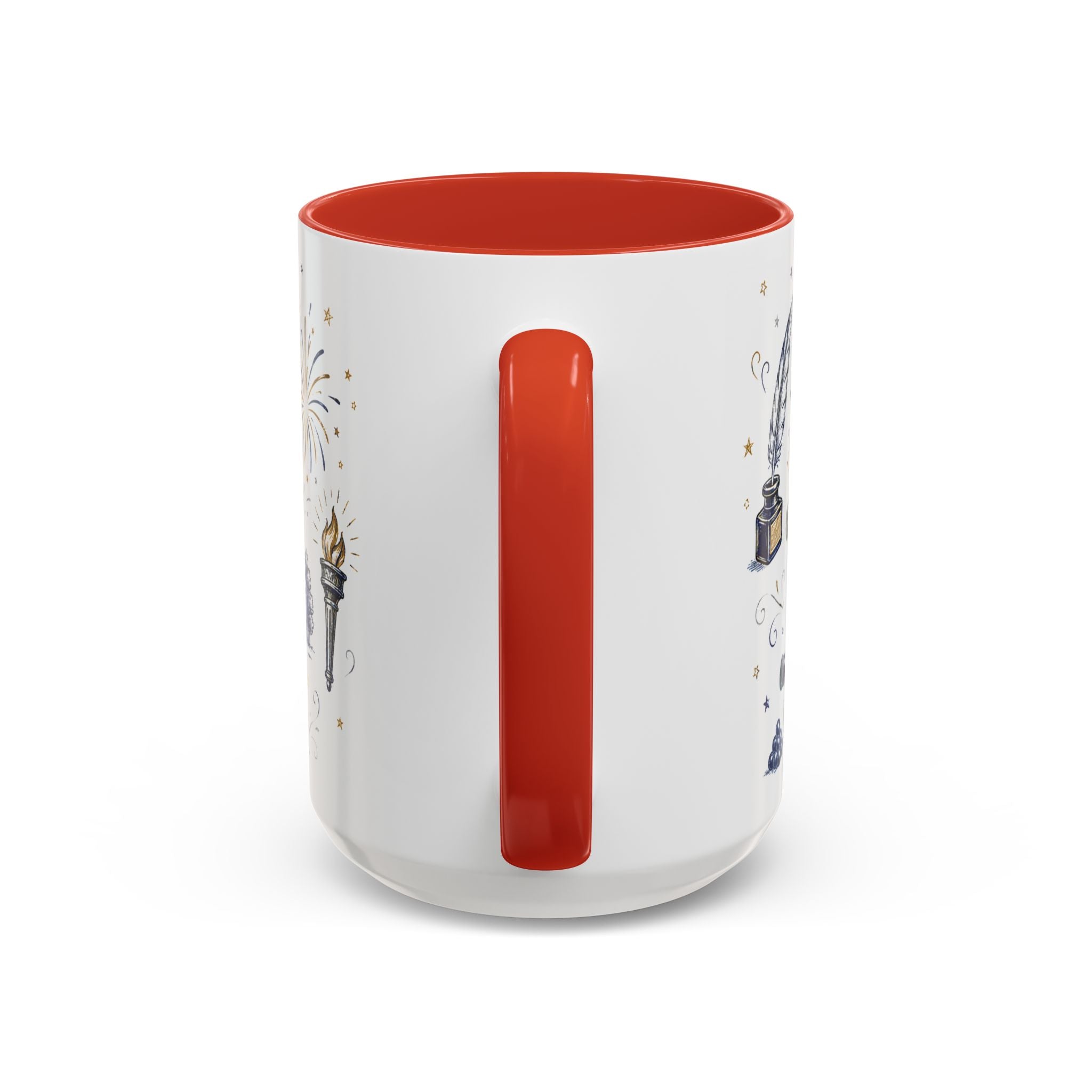 America 250 Coffee Mug | 1776-2026 Patriotic 4th of July Gift | Accent Color Ceramic 11oz 15oz