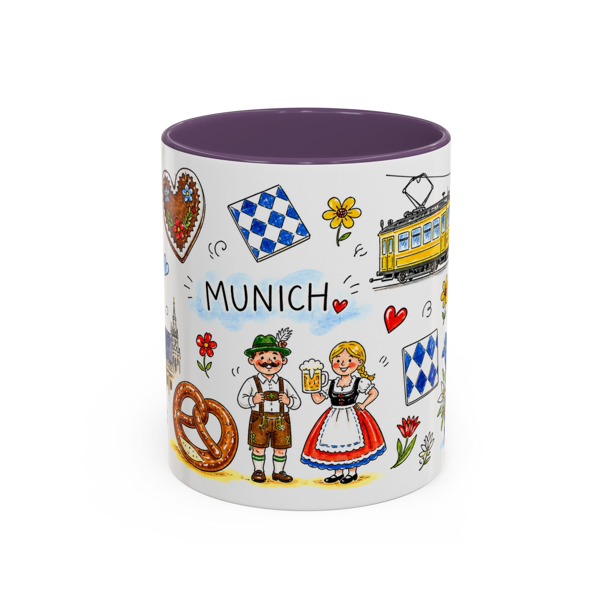 Munich Travel Mug | European City Souvenir Accent Coffee Mug | 11oz 15oz Ceramic Cup