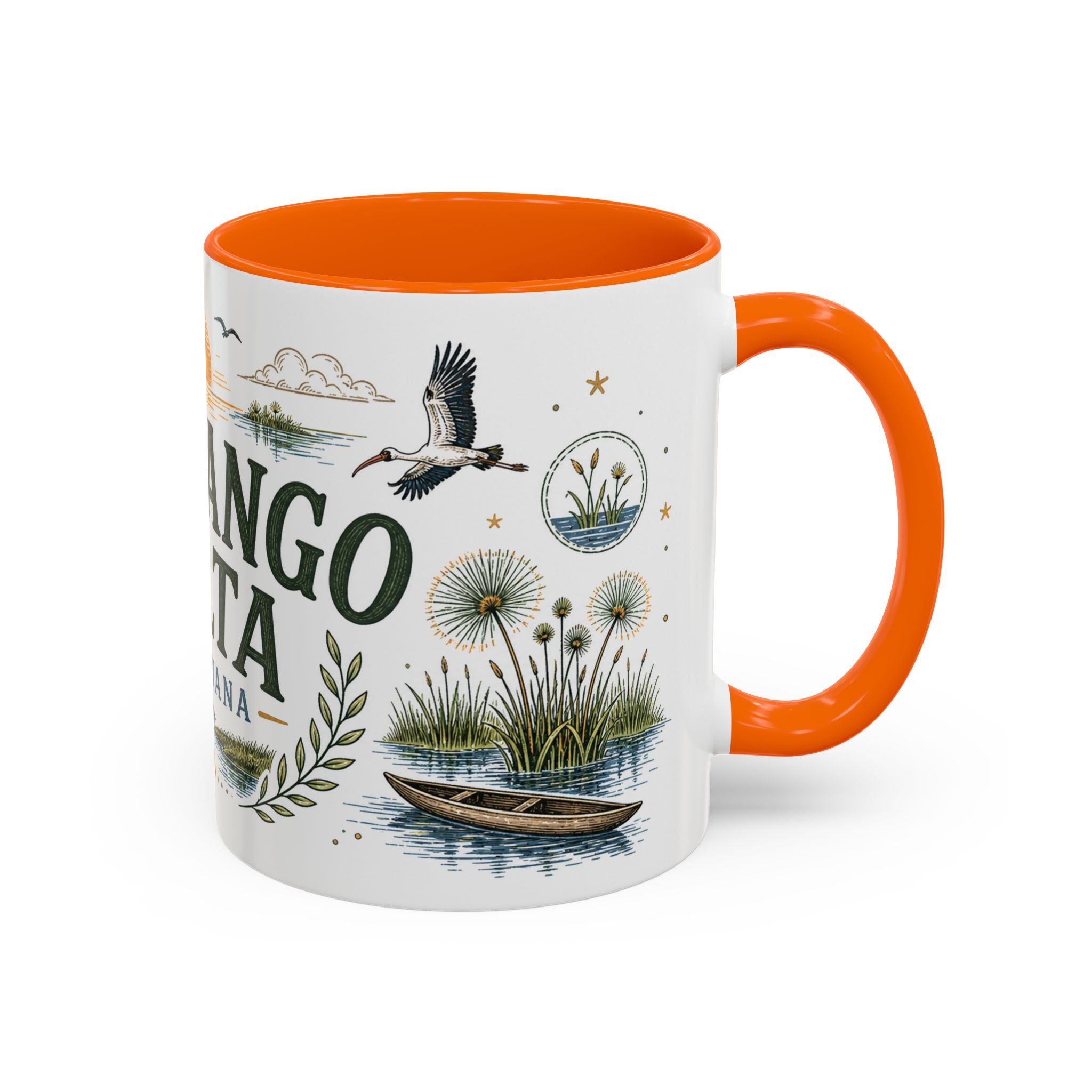 Okavango Delta Coffee Mug | Travel Destination Souvenir Gift | Accent Color Ceramic 11oz 15oz