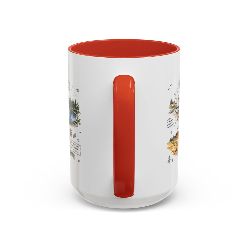 Lassen Volcanic National Park Coffee Mug | California Volcano Geothermal Hiking Gift | Accent Color Ceramic 11oz 15oz