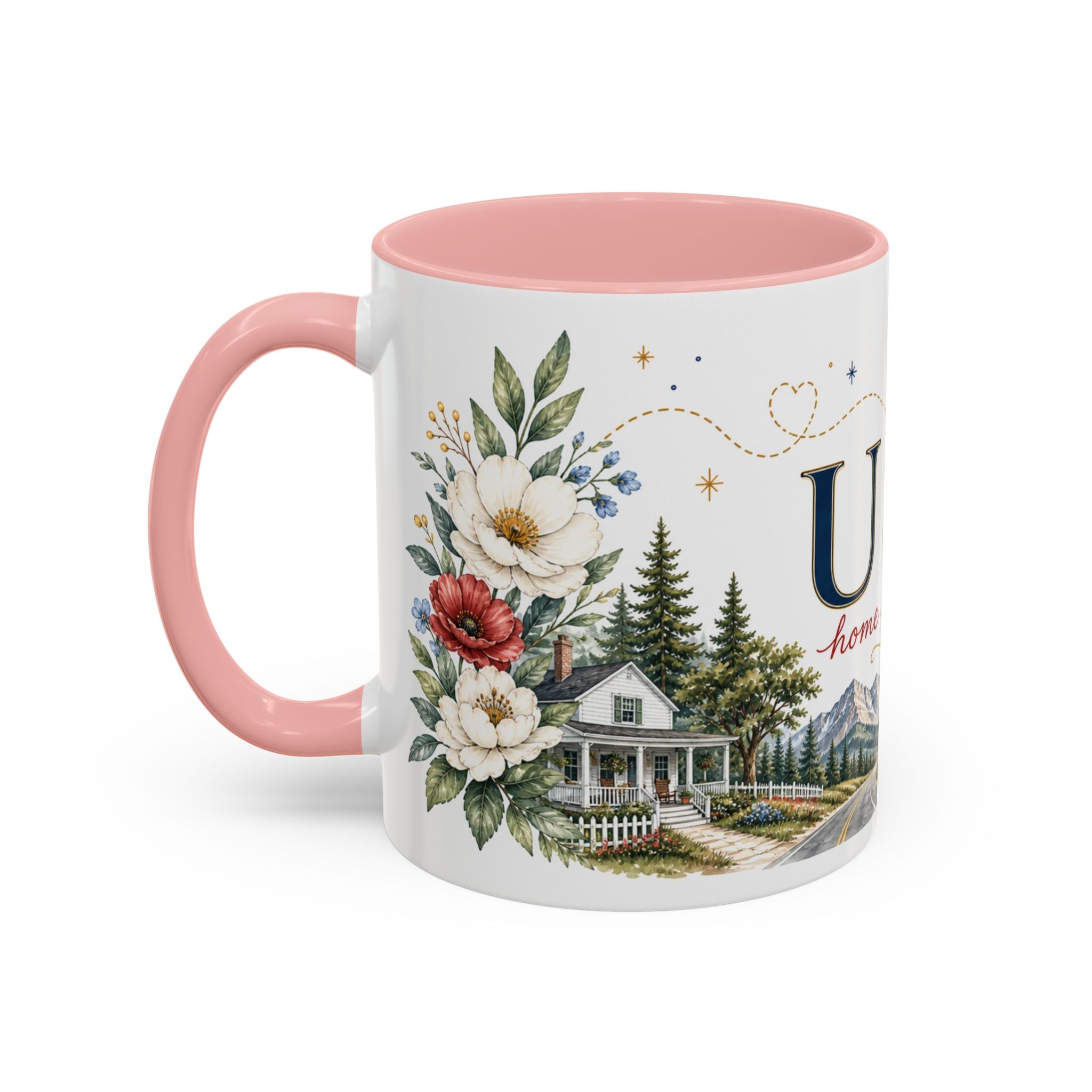 USA Home Country Mug | Moving Away Gift | Long Distance Friendship | 11 oz 15 oz Accent Mug