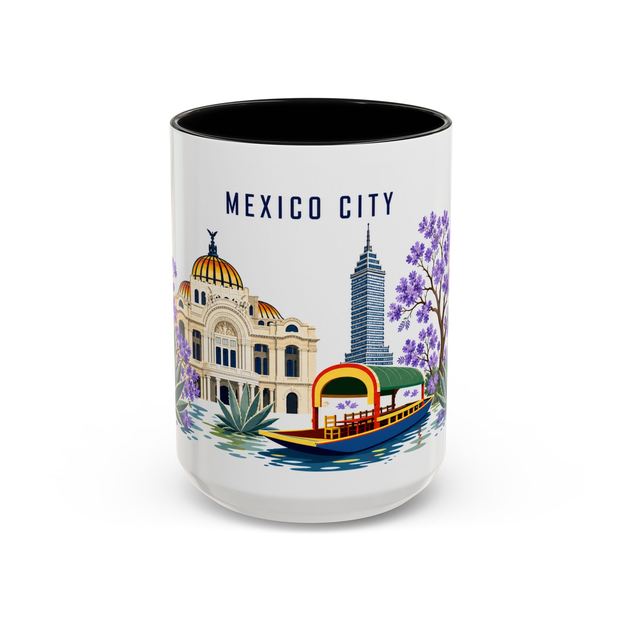 Mexico City Coffee Mug | Mexico Travel Souvenir | Porcelain Decal City Gift | 11oz 15oz Accent Mug