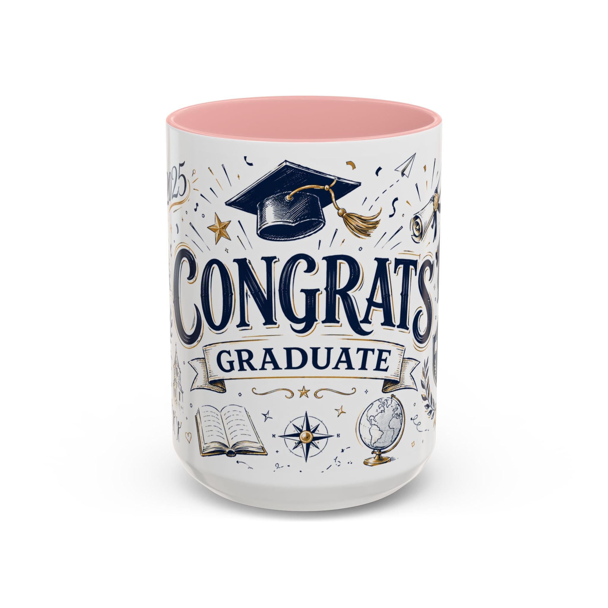 Congrats Graduate Coffee Mug | Class of 2026 Graduation Gift | Accent Color Ceramic 11oz 15oz